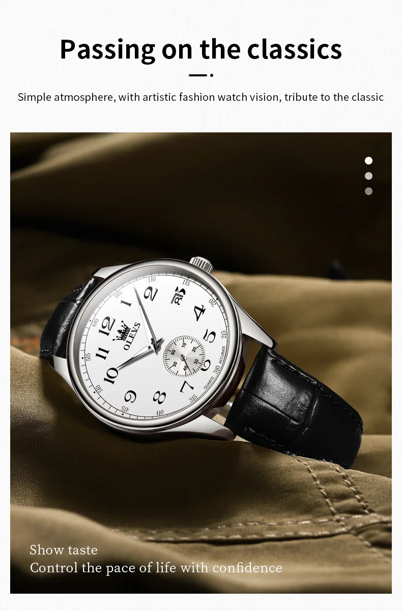 Olevs Leather Strap WaterproofQuartz Watch for Men - Premium Watches from Zeppelin - Just $40! Shop now at Dressmycell.com Olevs Leather Strap WaterproofQuartz Watch for Men - Premium Watches from Zeppelin - Just $40! Shop now at Dressmycell.com